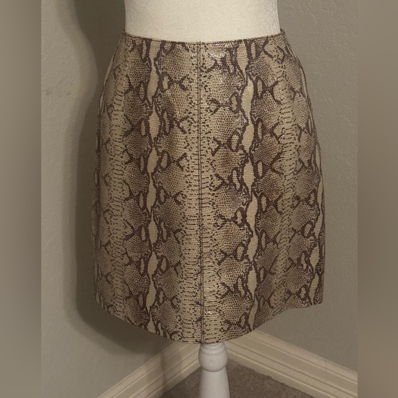 Hugo Buscati Leather snake skin print skirt - Picture 1 of 5